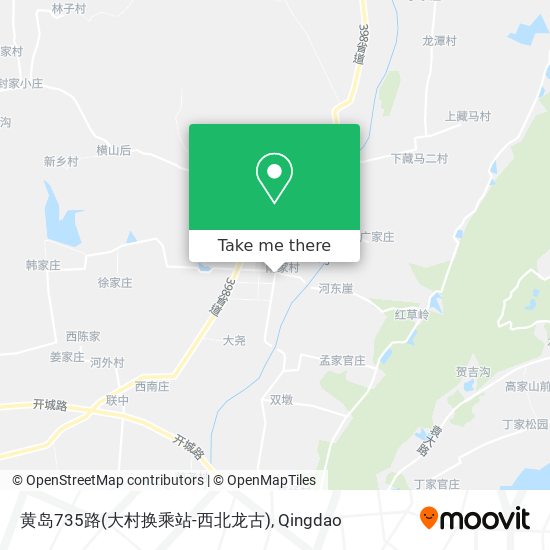 黄岛735路(大村换乘站-西北龙古) map