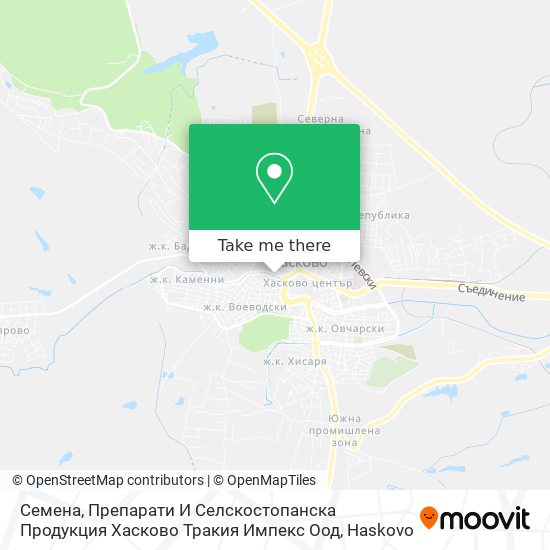 Семена, Препарати И Селскостопанска Продукция Хасково Тракия Импекс Оод map