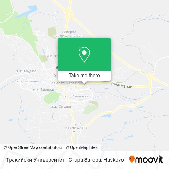 Карта Тракийски Университет - Стара Загора