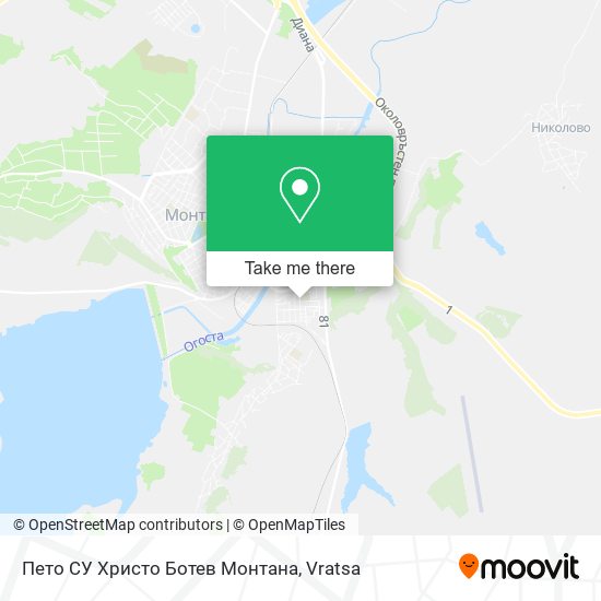 Пето СУ Христо Ботев Монтана map