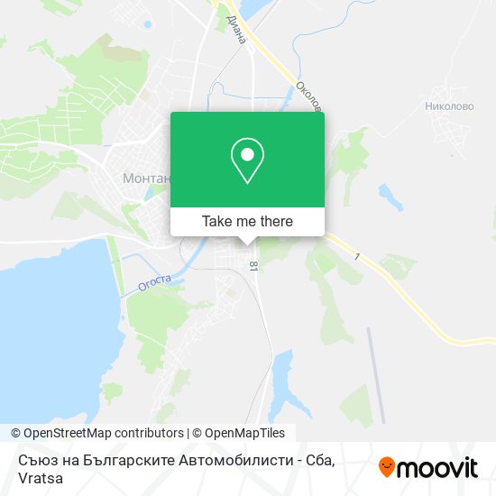 Съюз на Българските Автомобилисти - Сба map