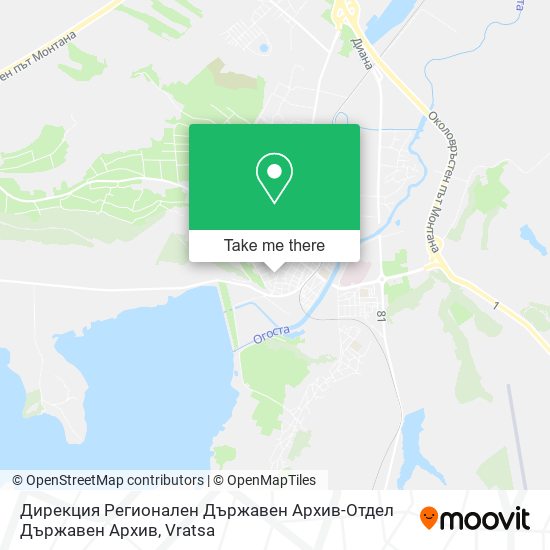 Карта Дирекция Регионален Държавен Архив-Отдел Държавен Архив