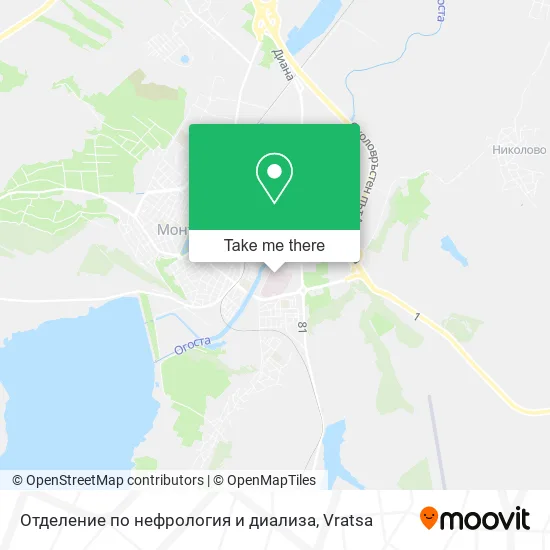 Карта Отделение по нефрология и диализа