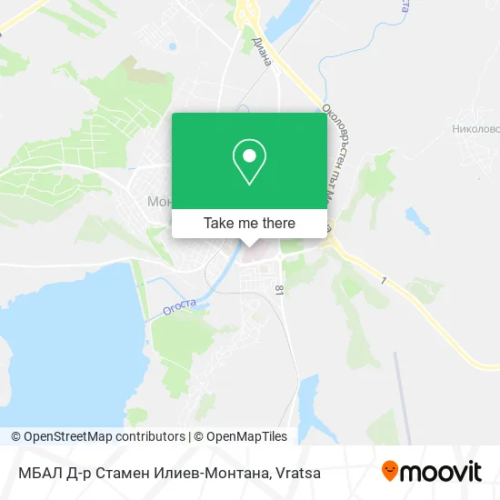 Карта МБАЛ Д-р Стамен Илиев-Монтана