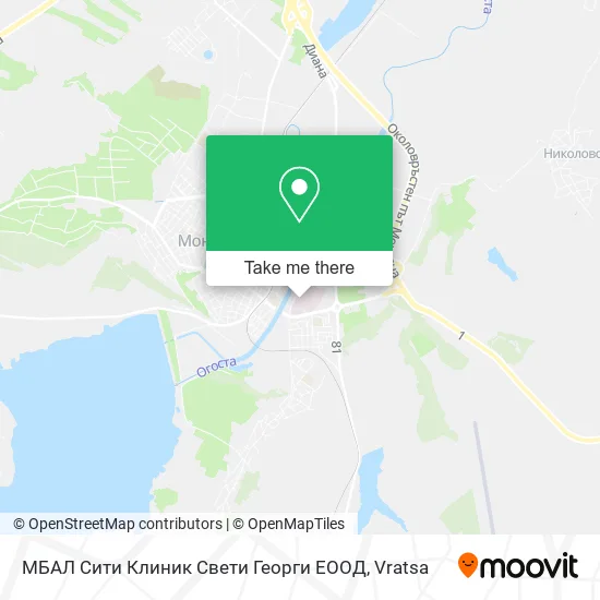 Карта МБАЛ Сити Клиник Свети Георги ЕООД