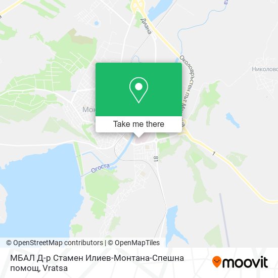 Карта МБАЛ Д-р Стамен Илиев-Монтана-Спешна помощ