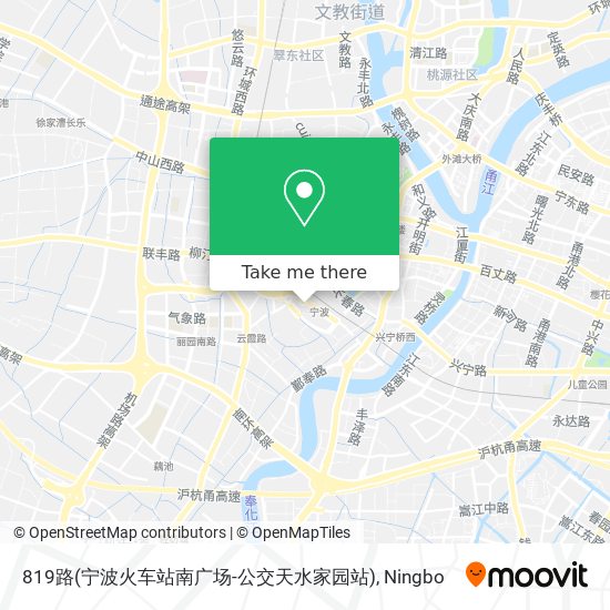 819路(宁波火车站南广场-公交天水家园站) map