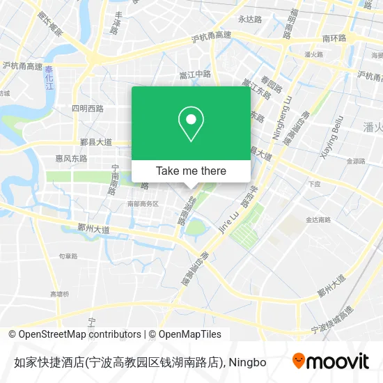 如家快捷酒店(宁波高教园区钱湖南路店) map