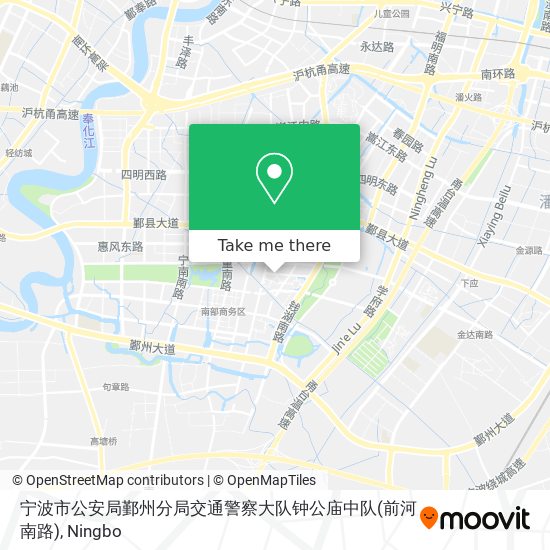 宁波市公安局鄞州分局交通警察大队钟公庙中队(前河南路) map