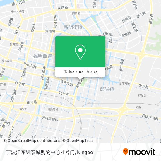 宁波江东银泰城购物中心-1号门 map