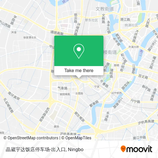 晶崴宇达饭店停车场-出入口 map