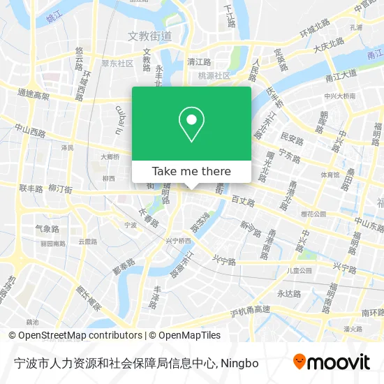 宁波市人力资源和社会保障局信息中心 map