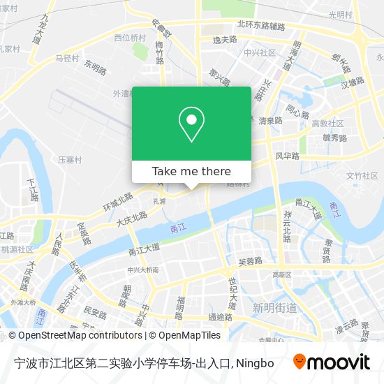 宁波市江北区第二实验小学停车场-出入口 map
