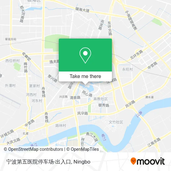 宁波第五医院停车场-出入口 map