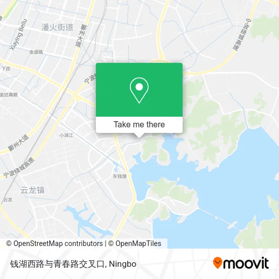 钱湖西路与青春路交叉口 map