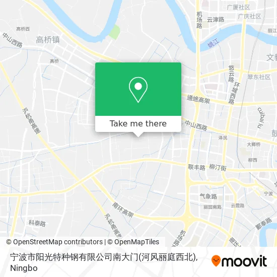 宁波市阳光特种钢有限公司南大门(河风丽庭西北) map