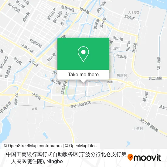 中国工商银行离行式自助服务区(宁波分行北仑支行第一人民医院住院) map