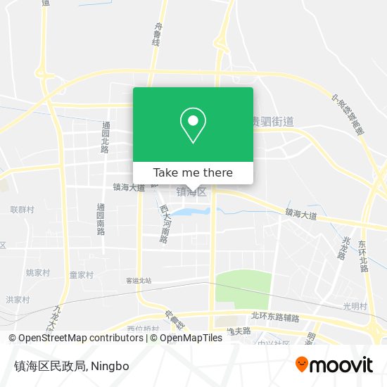 镇海区民政局 map