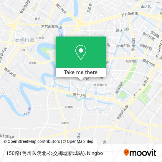150路(明州医院北-公交梅墟新城站) map