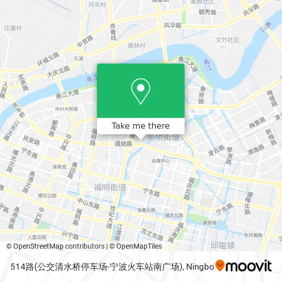 514路(公交清水桥停车场-宁波火车站南广场) map