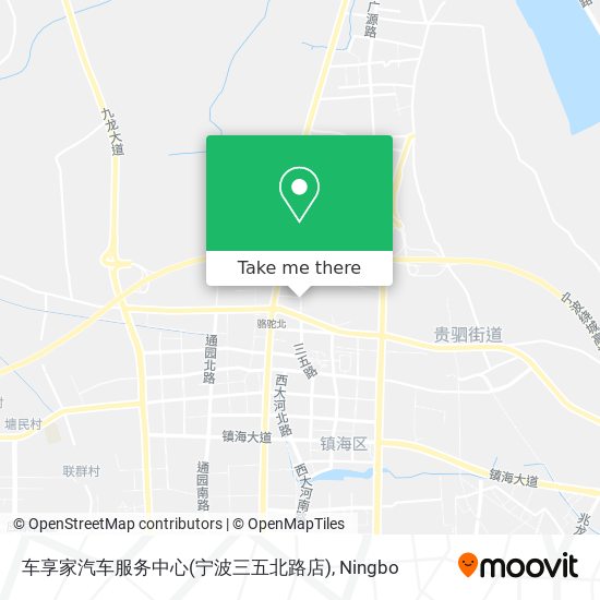 车享家汽车服务中心(宁波三五北路店) map