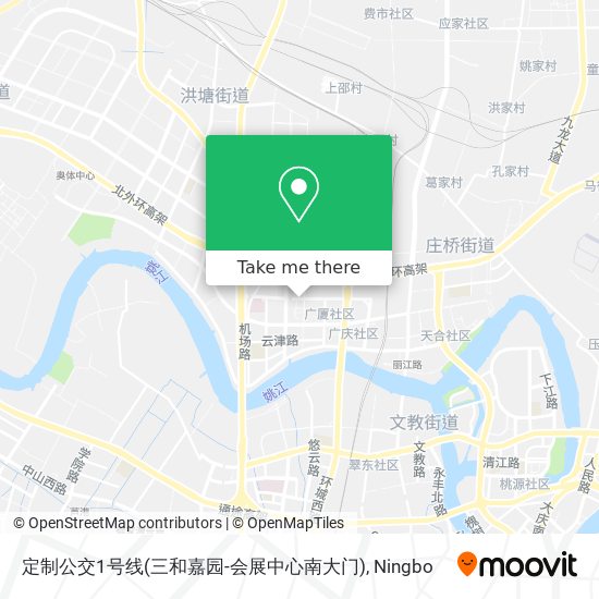 定制公交1号线(三和嘉园-会展中心南大门) map