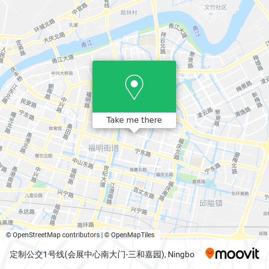 定制公交1号线(会展中心南大门-三和嘉园) map