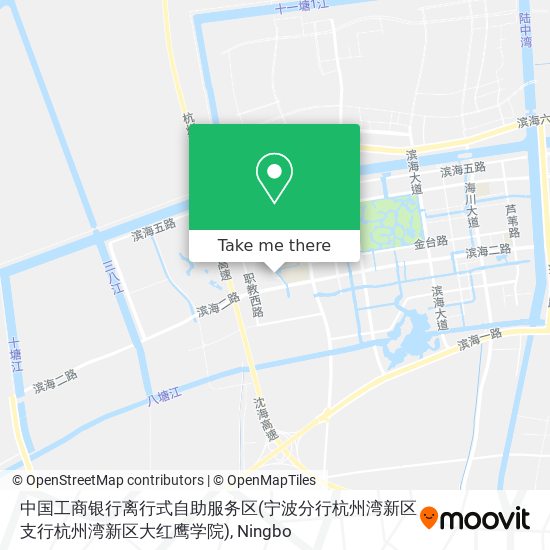 中国工商银行离行式自助服务区(宁波分行杭州湾新区支行杭州湾新区大红鹰学院) map