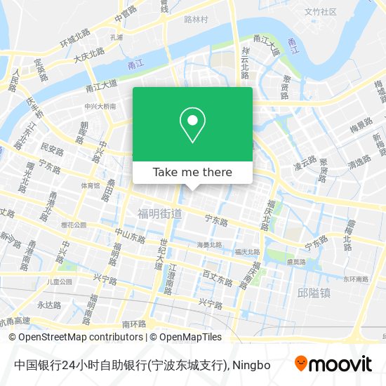 中国银行24小时自助银行(宁波东城支行) map
