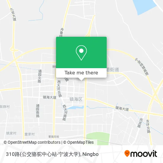 310路(公交骆驼中心站-宁波大学) map