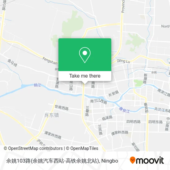 余姚103路(余姚汽车西站-高铁余姚北站) map