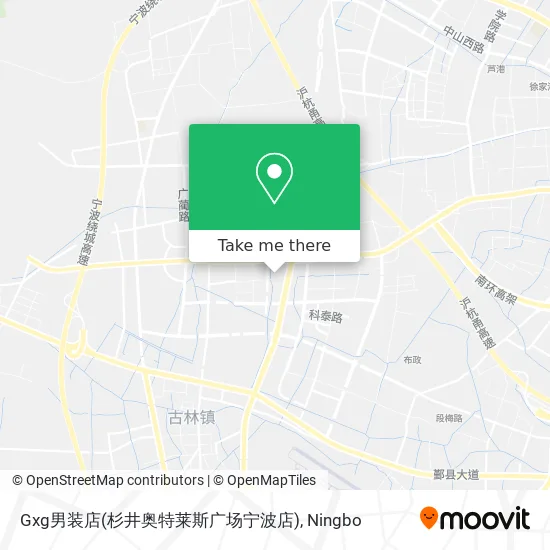 Gxg男装店(杉井奥特莱斯广场宁波店) map
