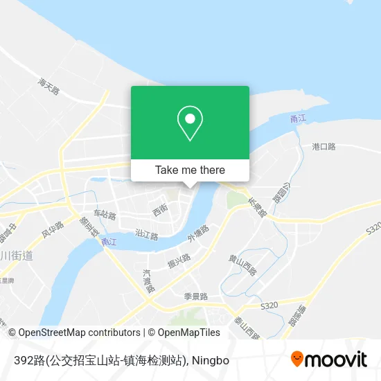 392路(公交招宝山站-镇海检测站) map