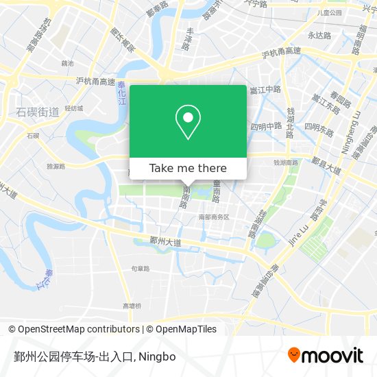 鄞州公园停车场-出入口 map
