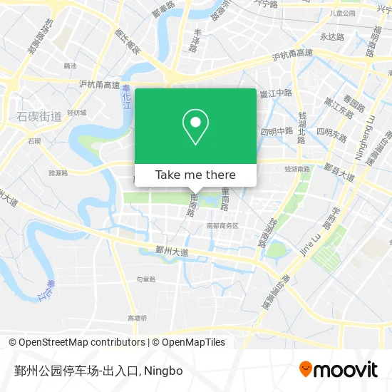 鄞州公园停车场-出入口 map