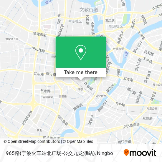 965路(宁波火车站北广场-公交九龙湖站) map