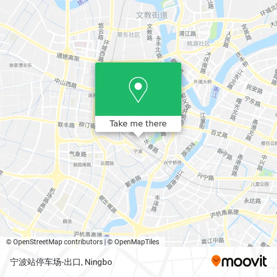 宁波站停车场-出口 map