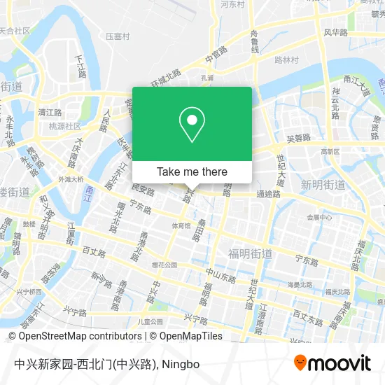 中兴新家园-西北门(中兴路) map