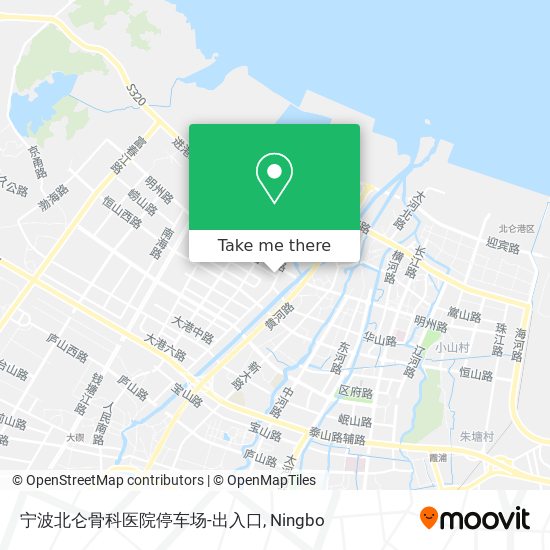 宁波北仑骨科医院停车场-出入口 map