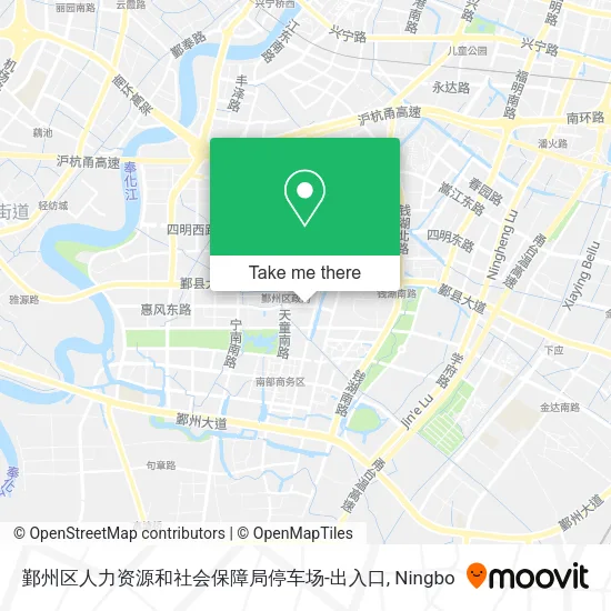 鄞州区人力资源和社会保障局停车场-出入口 map