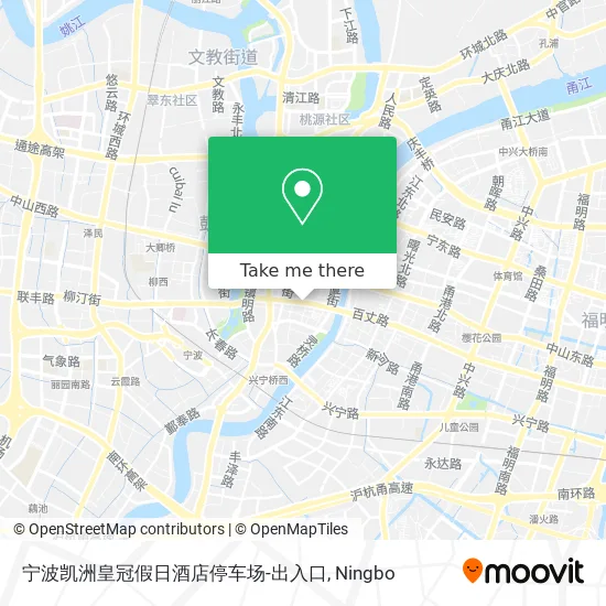 宁波凯洲皇冠假日酒店停车场-出入口 map