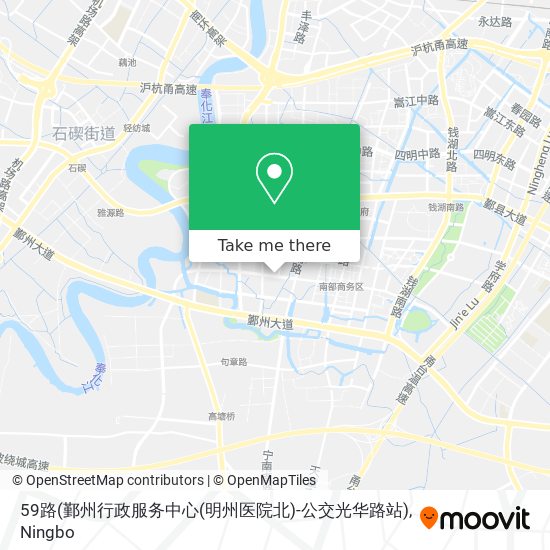 59路(鄞州行政服务中心(明州医院北)-公交光华路站) map