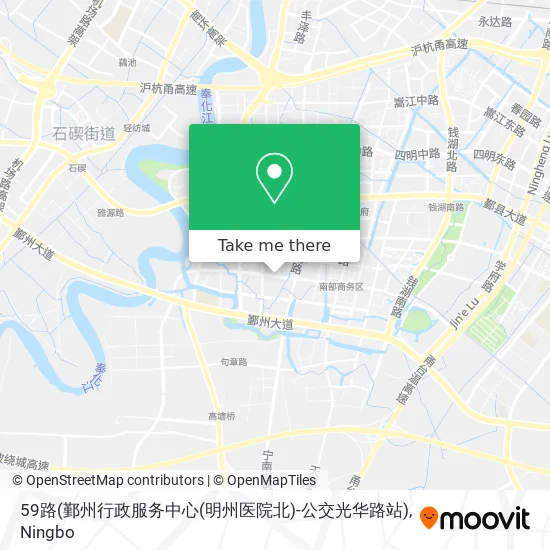 59路(鄞州行政服务中心(明州医院北)-公交光华路站) map