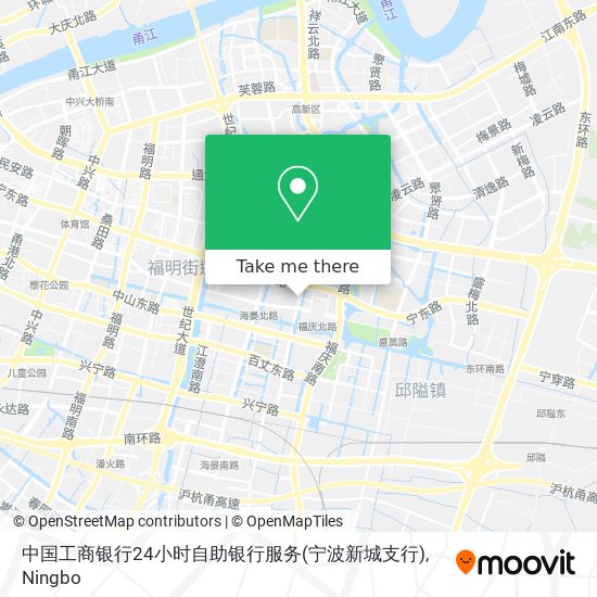 中国工商银行24小时自助银行服务(宁波新城支行) map