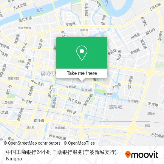 中国工商银行24小时自助银行服务(宁波新城支行) map