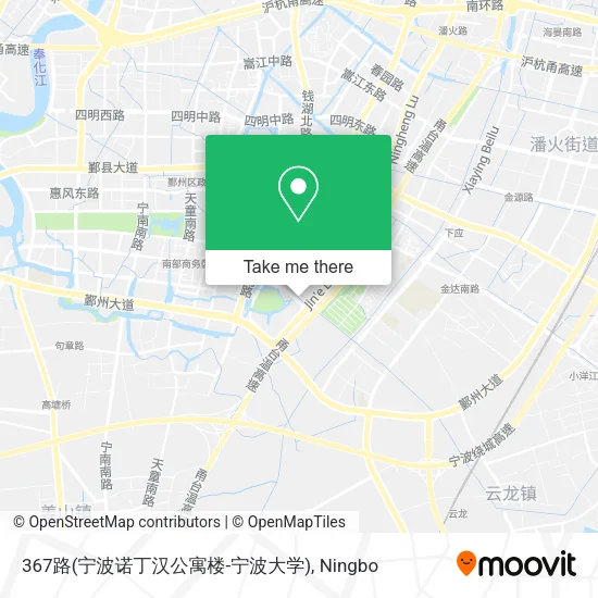 367路(宁波诺丁汉公寓楼-宁波大学) map