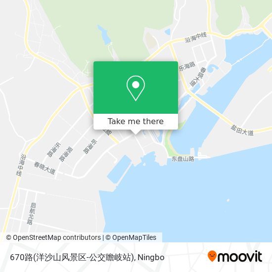 670路(洋沙山风景区-公交瞻岐站) map