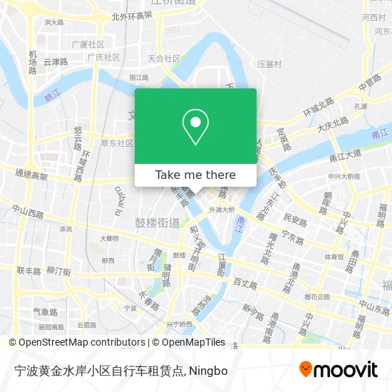 宁波黄金水岸小区自行车租赁点 map