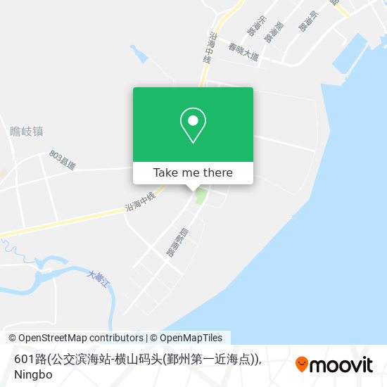 601路(公交滨海站-横山码头(鄞州第一近海点)) map