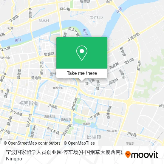宁波国家留学人员创业园-停车场(中国烟草大厦西南) map